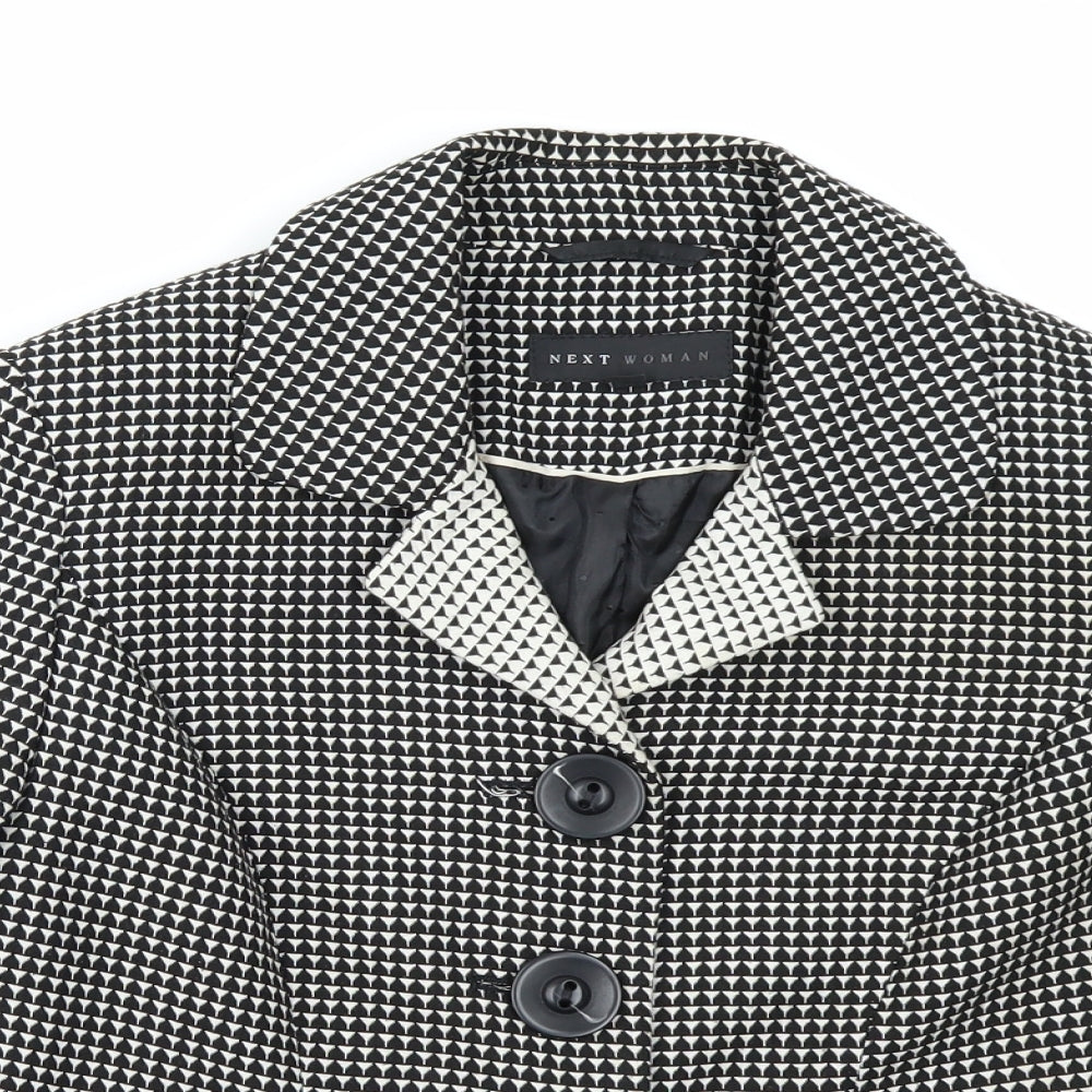 NEXT Womens Black Geometric  Jacket Blazer Size 10
