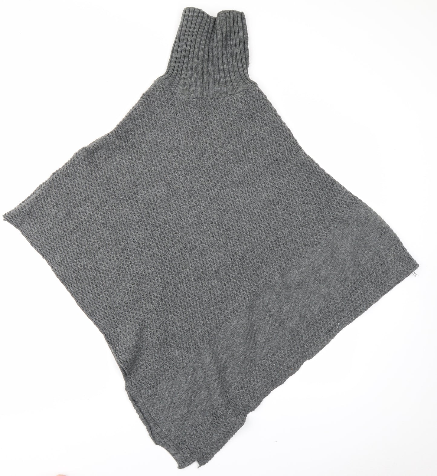 TU Womens Grey  Knit Tunic Jumper One Size  - poncho