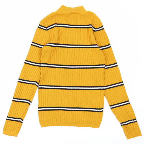 Primark Womens Yellow Striped Knit Pullover Jumper Size S