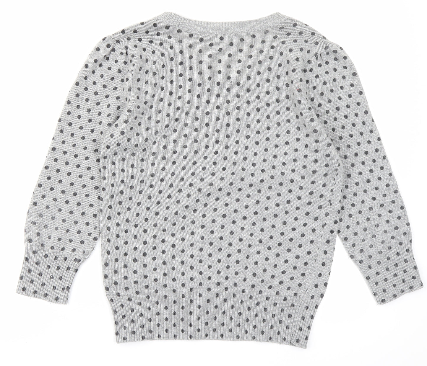 Dorothy Perkins Womens Grey Polka Dot  Pullover Jumper Size 8