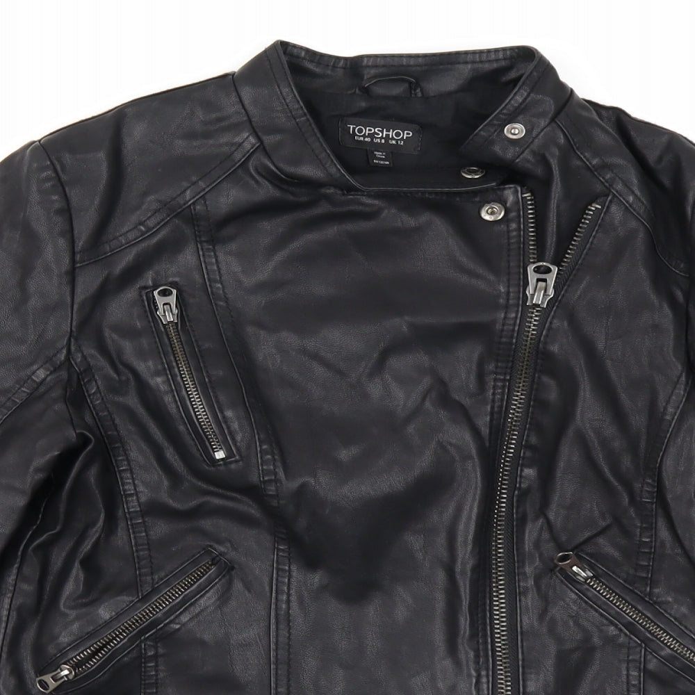 Topshop Womens Black   Jacket  Size 12