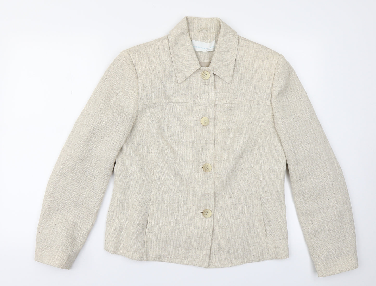 AMARANTO Womens Ivory   Jacket Blazer Size 14