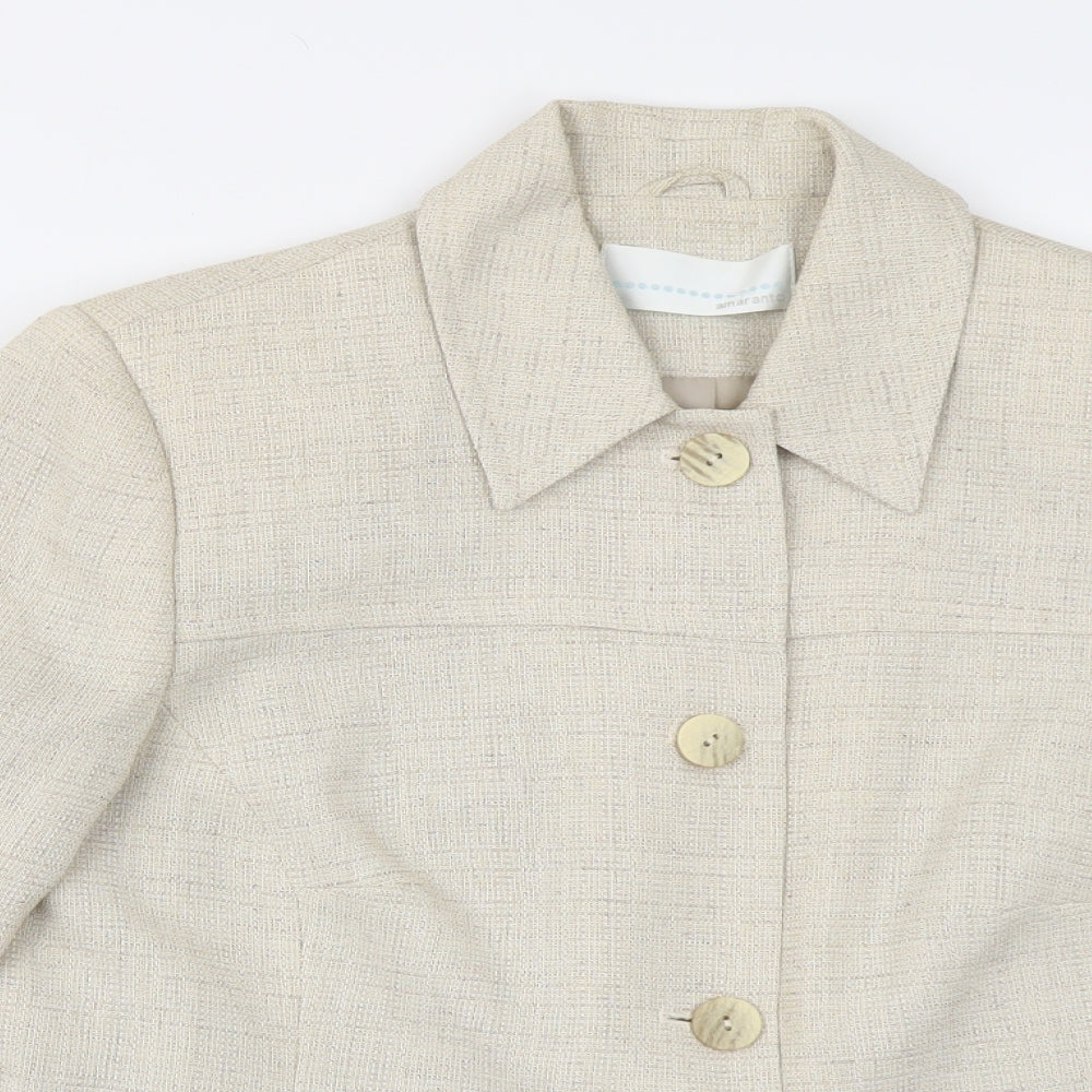 AMARANTO Womens Ivory   Jacket Blazer Size 14