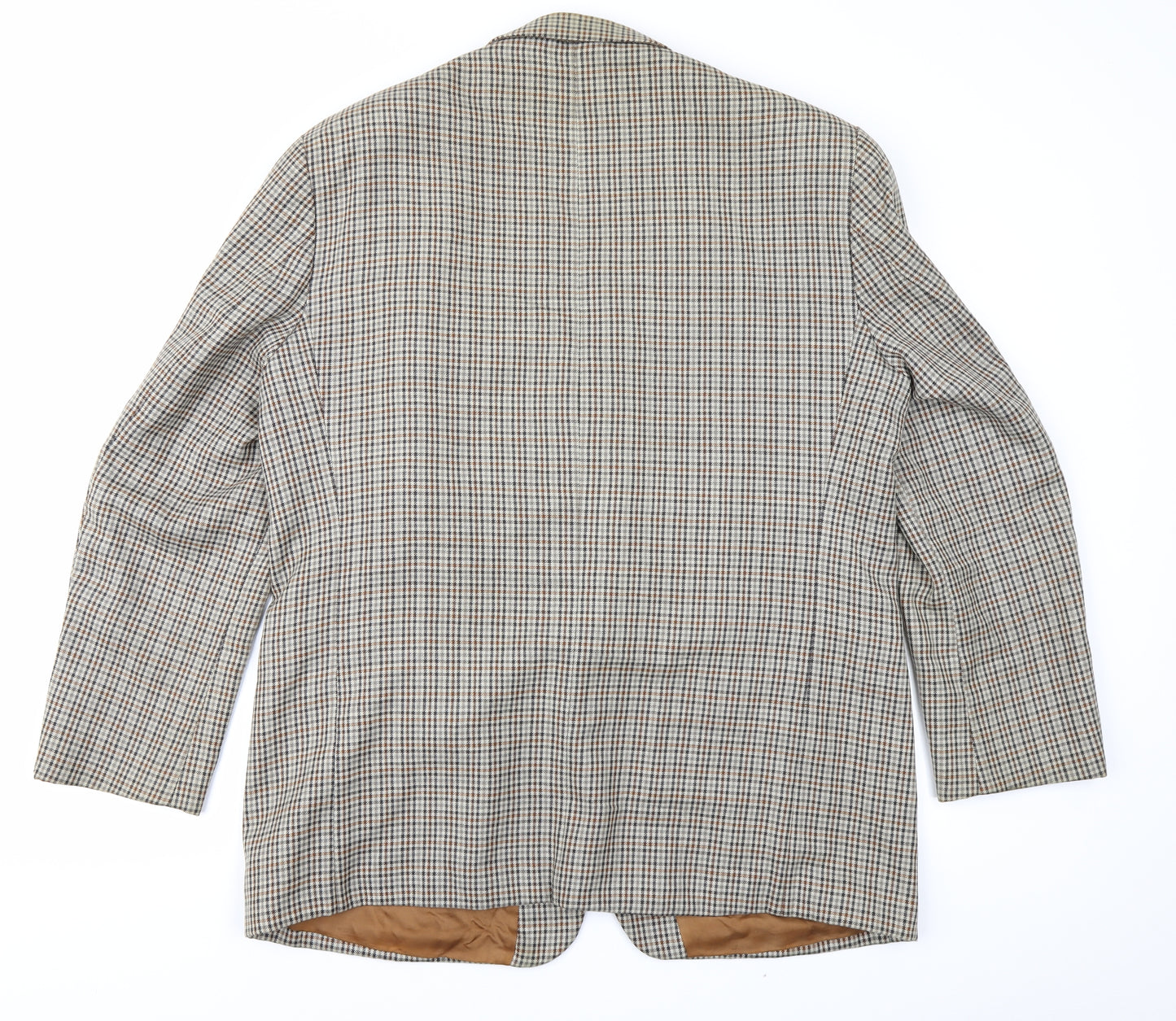 Dunn & co Mens Brown Plaid  Jacket Blazer Size 46