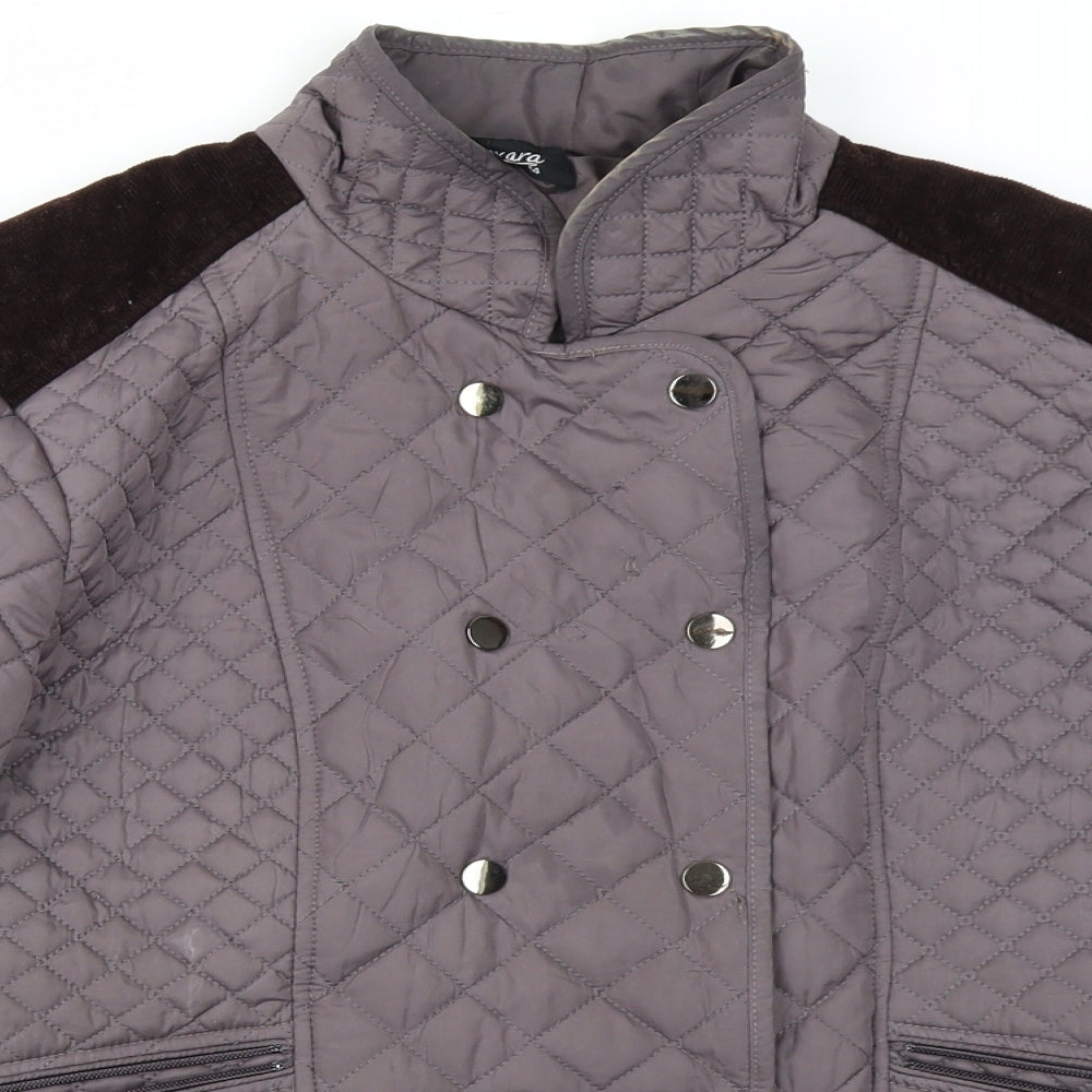 Alexara Womens Brown Argyle/Diamond  Pea Coat Coat Size 14