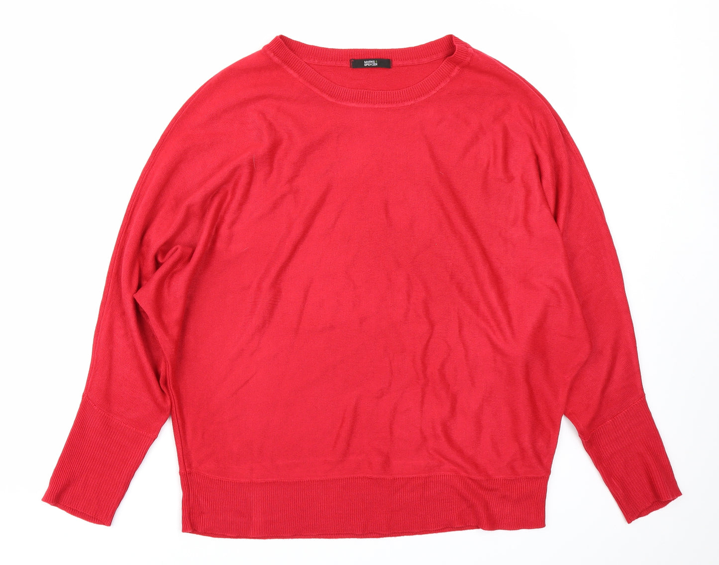Marks & Spencer Womens Red  Knit Pullover Jumper Size 14