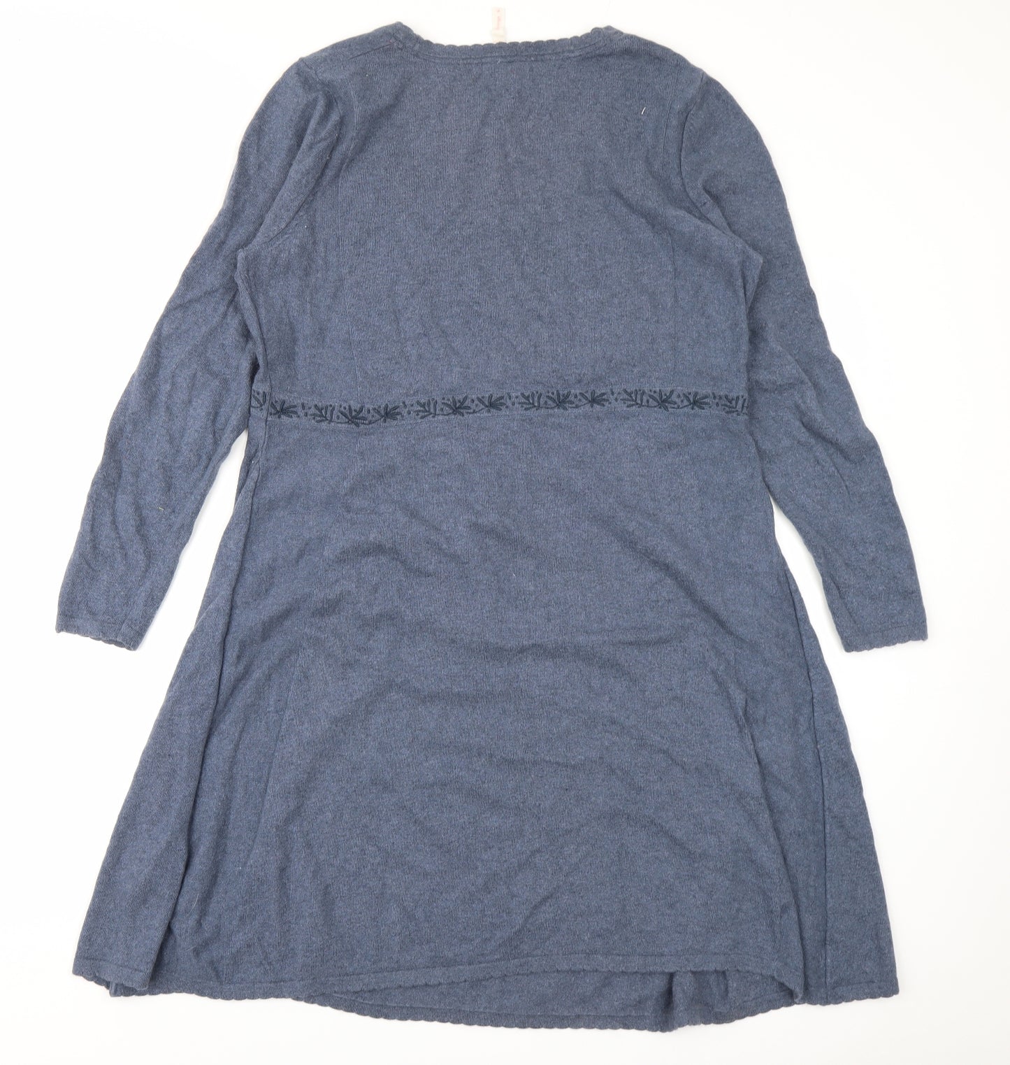 White Stuff Womens Blue  Knit Skater Dress  Size 16