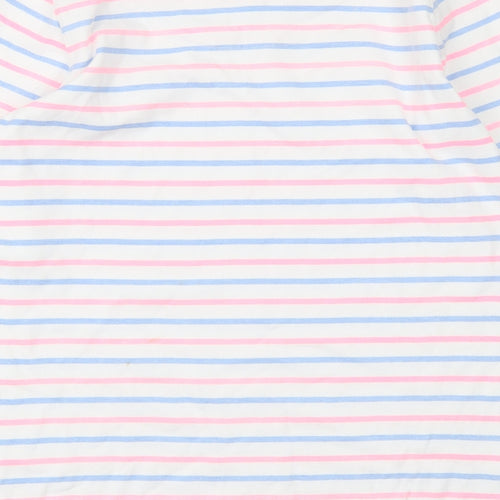 Joules Womens White Striped  Basic T-Shirt Size 12