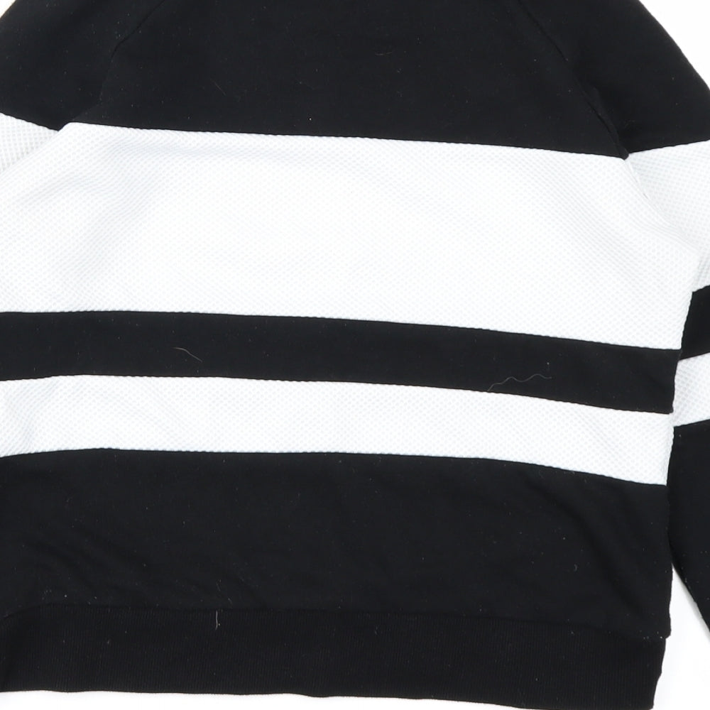 FOREVER 21 Womens Black Striped  Pullover Sweatshirt Size S
