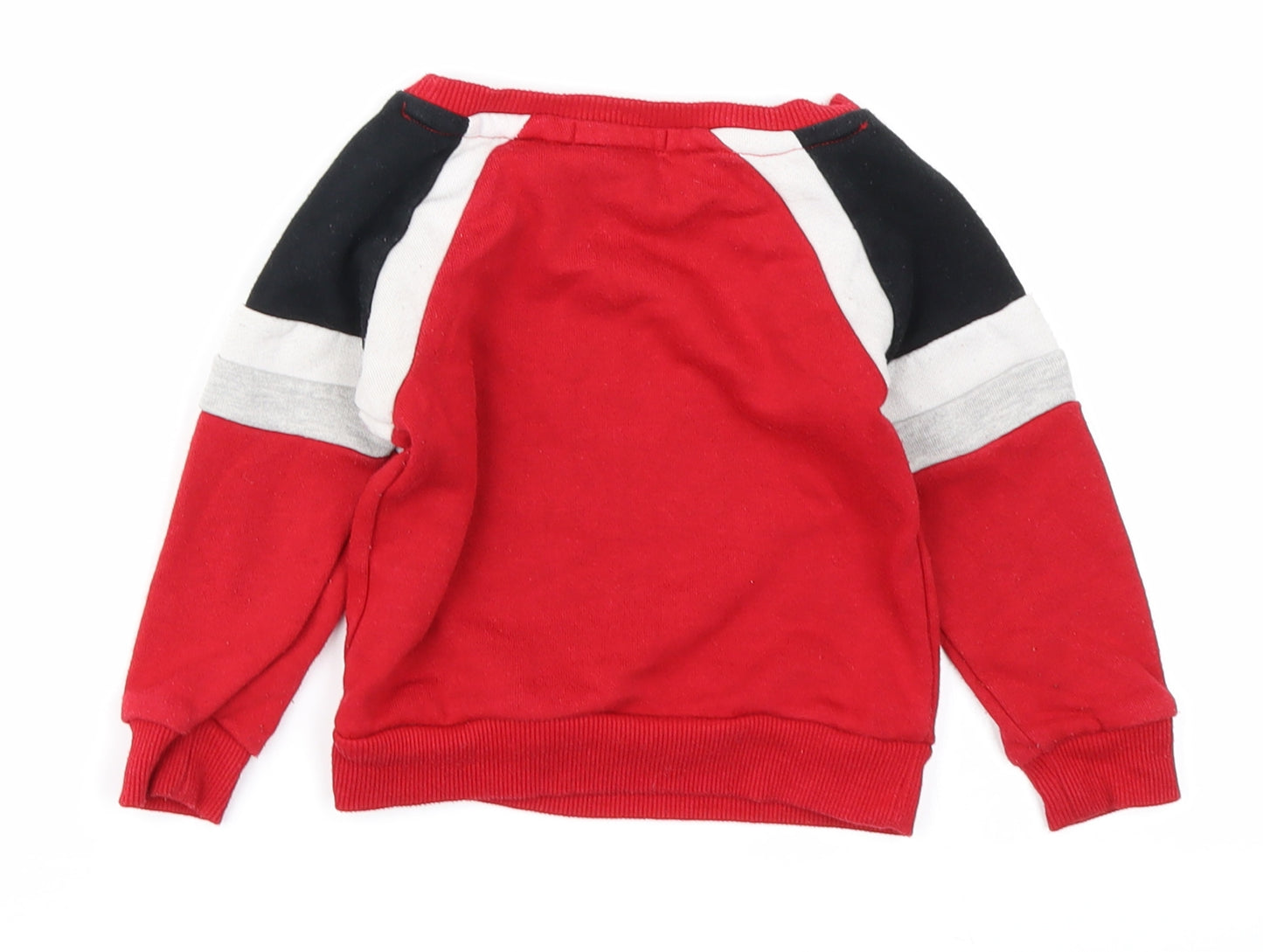 Primark Boys Red Colourblock  Pullover T-Shirt Size 12-18 Months