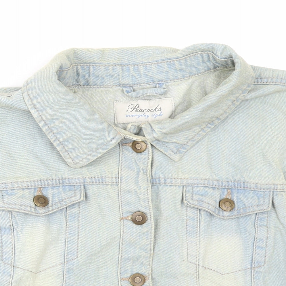 Peacocks Womens Blue  Denim Gilet Jacket Size 18