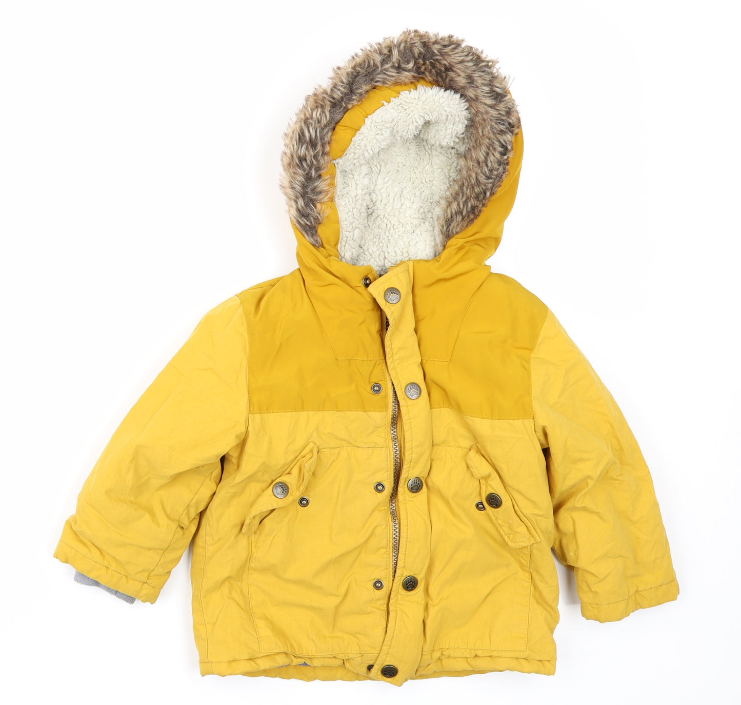 George Boys Yellow   Parka Coat Size 12-18 Months