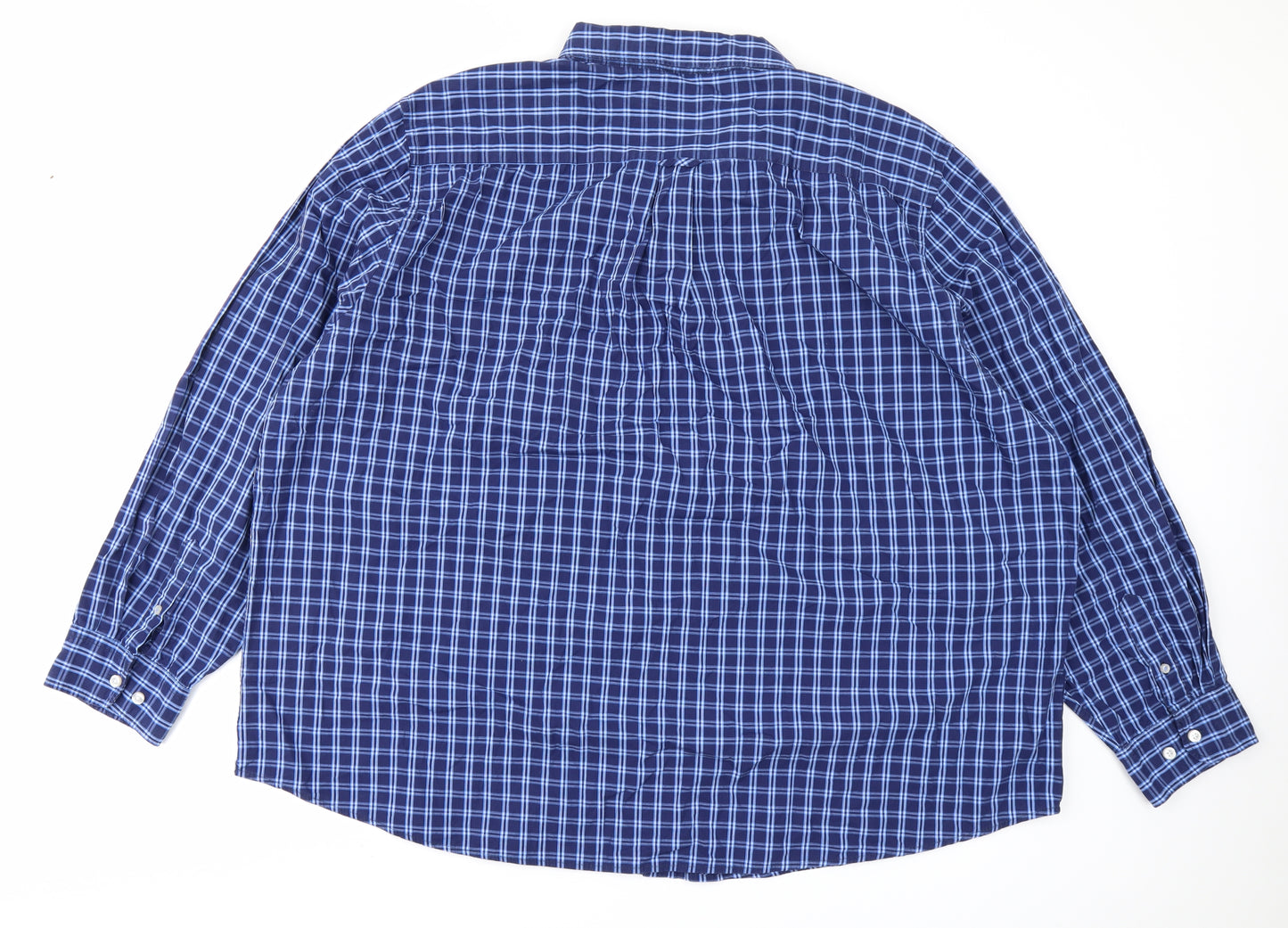 Maine Mens Blue Plaid   Button-Up Size 4XL