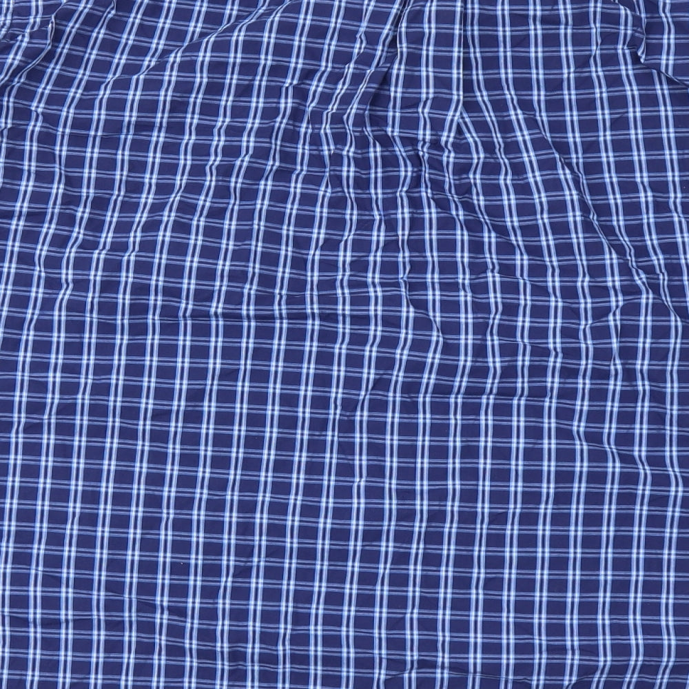 Maine Mens Blue Plaid   Button-Up Size 4XL