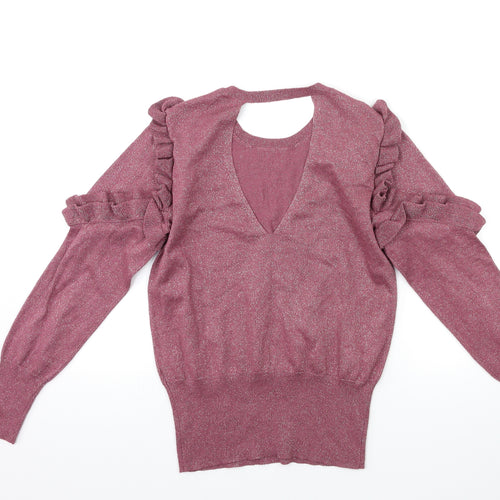 George Womens Pink  Knit Pullover Jumper Size 10