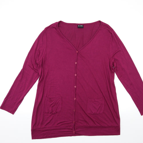 B.YOU Womens Purple   Cardigan Jumper Size 24