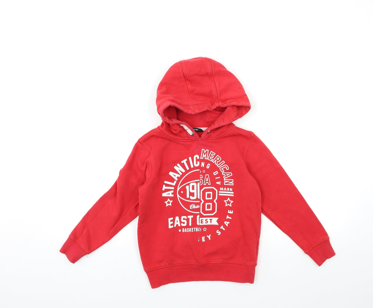 George Boys Red   Pullover Hoodie Size 6-7 Years