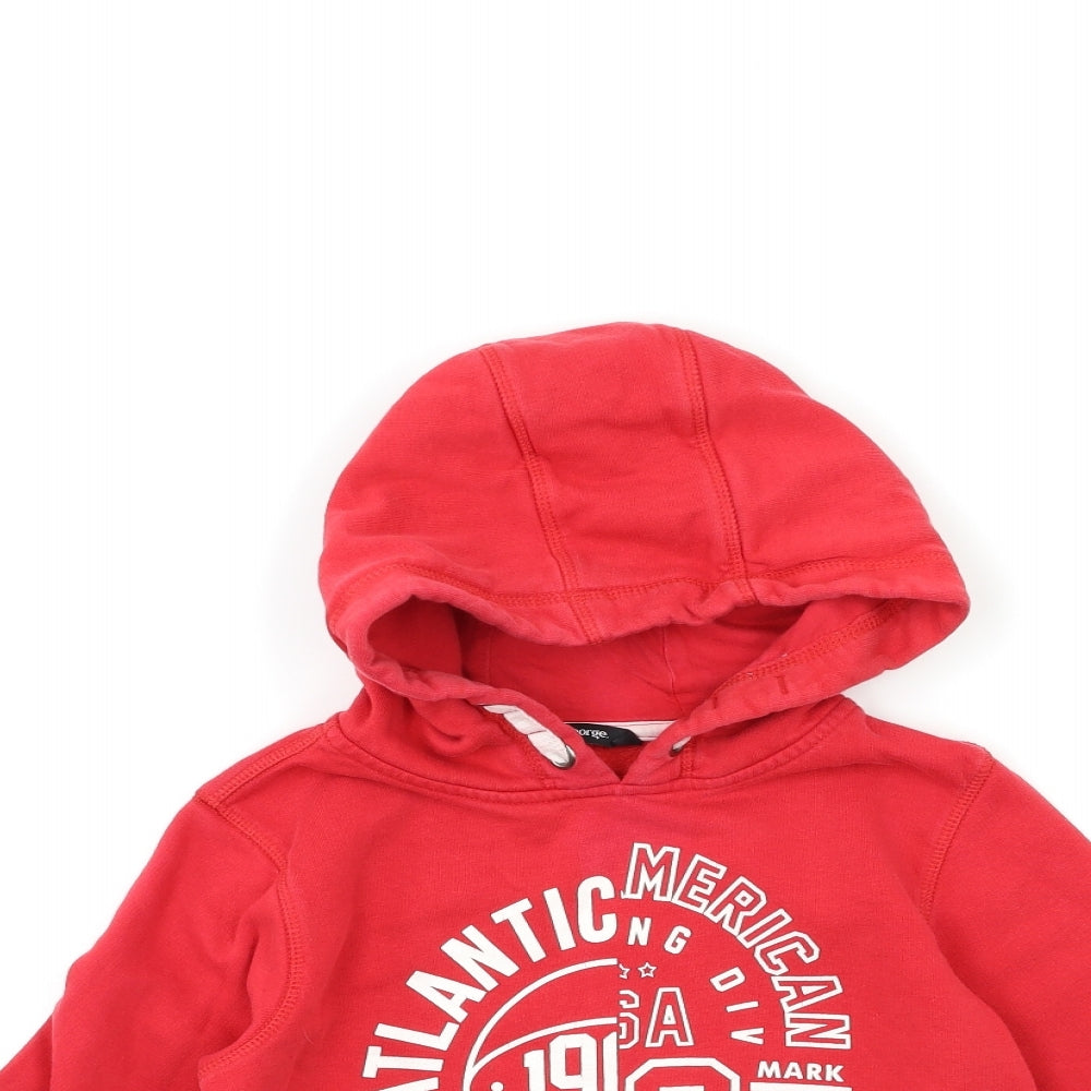 George Boys Red   Pullover Hoodie Size 6-7 Years