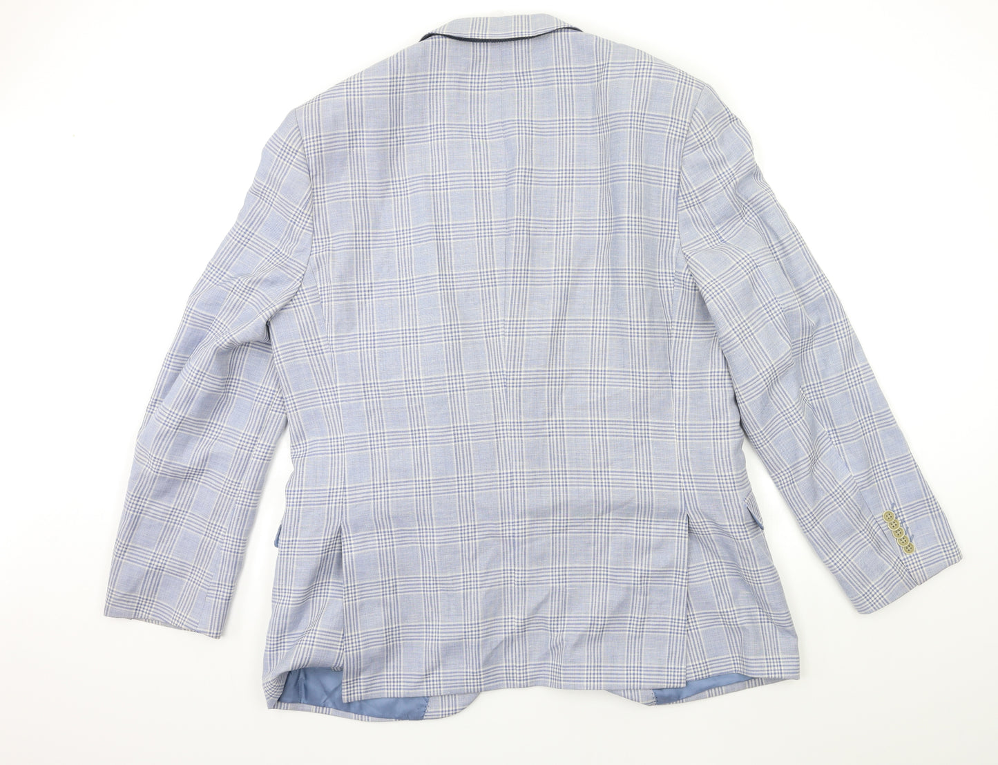 Preworn Mens Blue Check  Jacket Suit Jacket Size 56