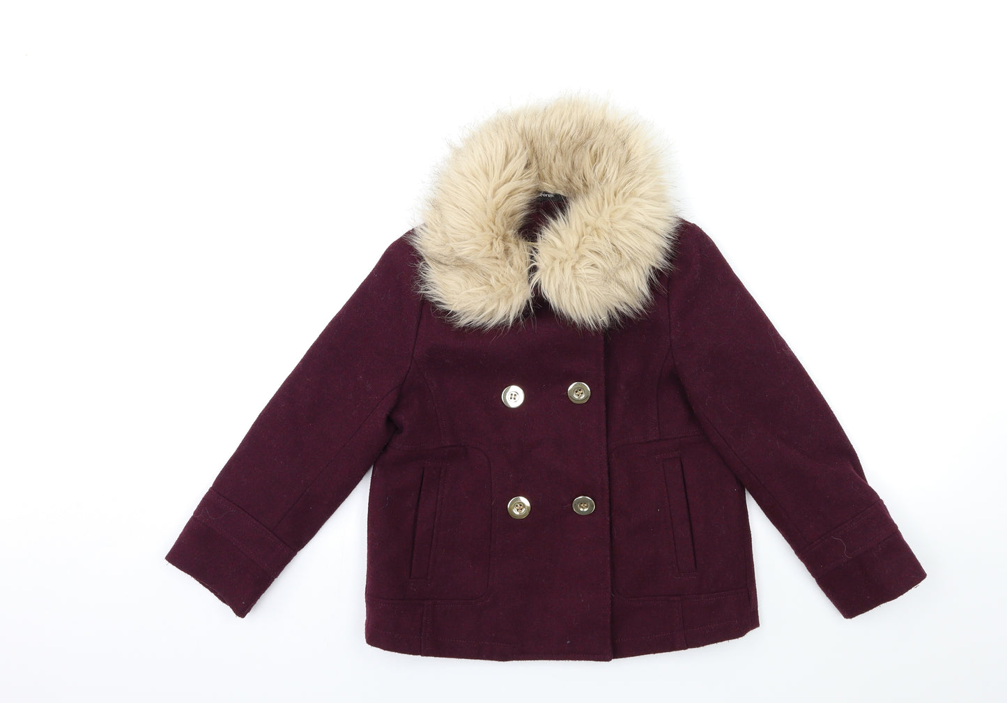 George Girls Purple   Overcoat Coat Size 7-8 Years
