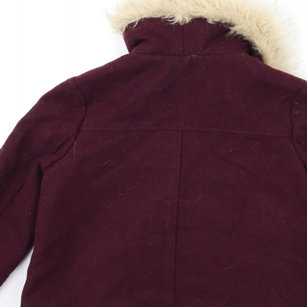 George Girls Purple   Overcoat Coat Size 7-8 Years