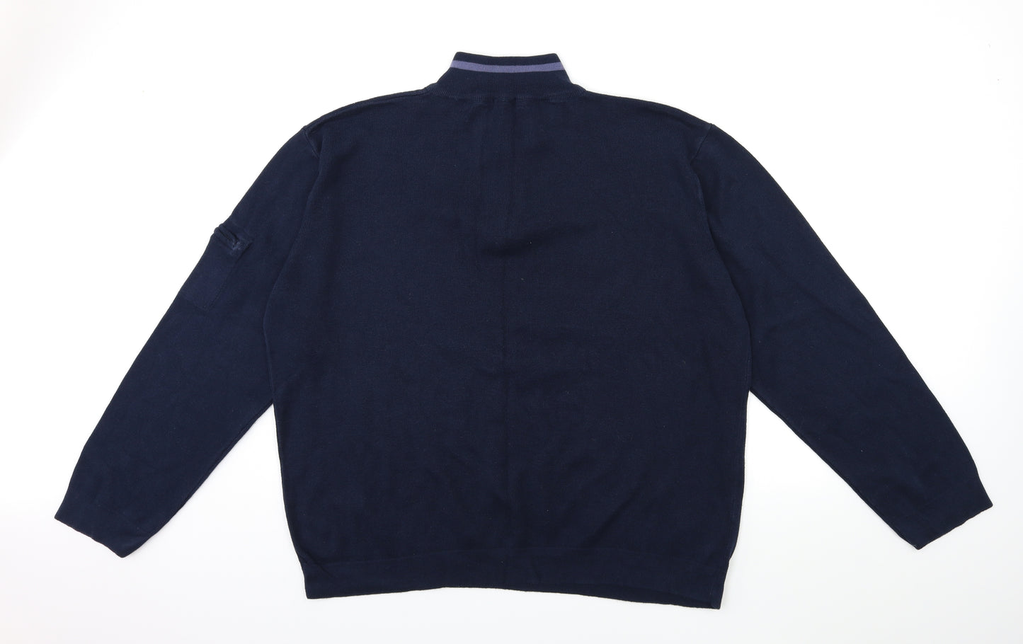 Easy Mens Blue  Knit Pullover Jumper Size XL