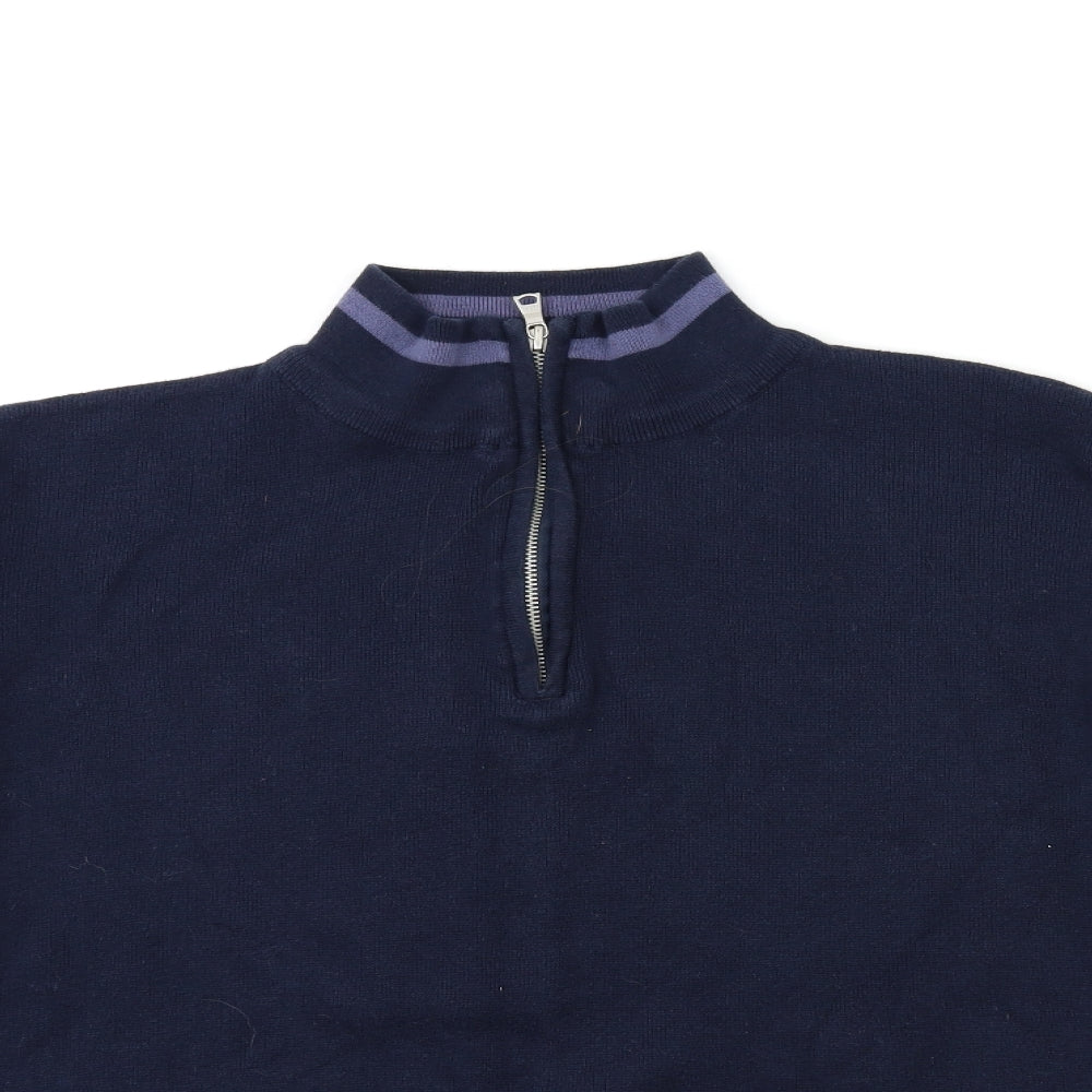 Easy Mens Blue  Knit Pullover Jumper Size XL