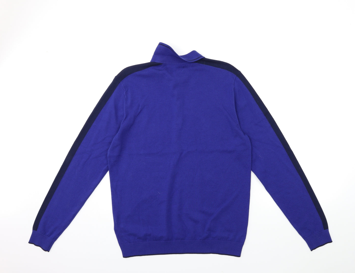 Marks and Spencer Mens Blue Striped Knit Pullover Jumper Size M