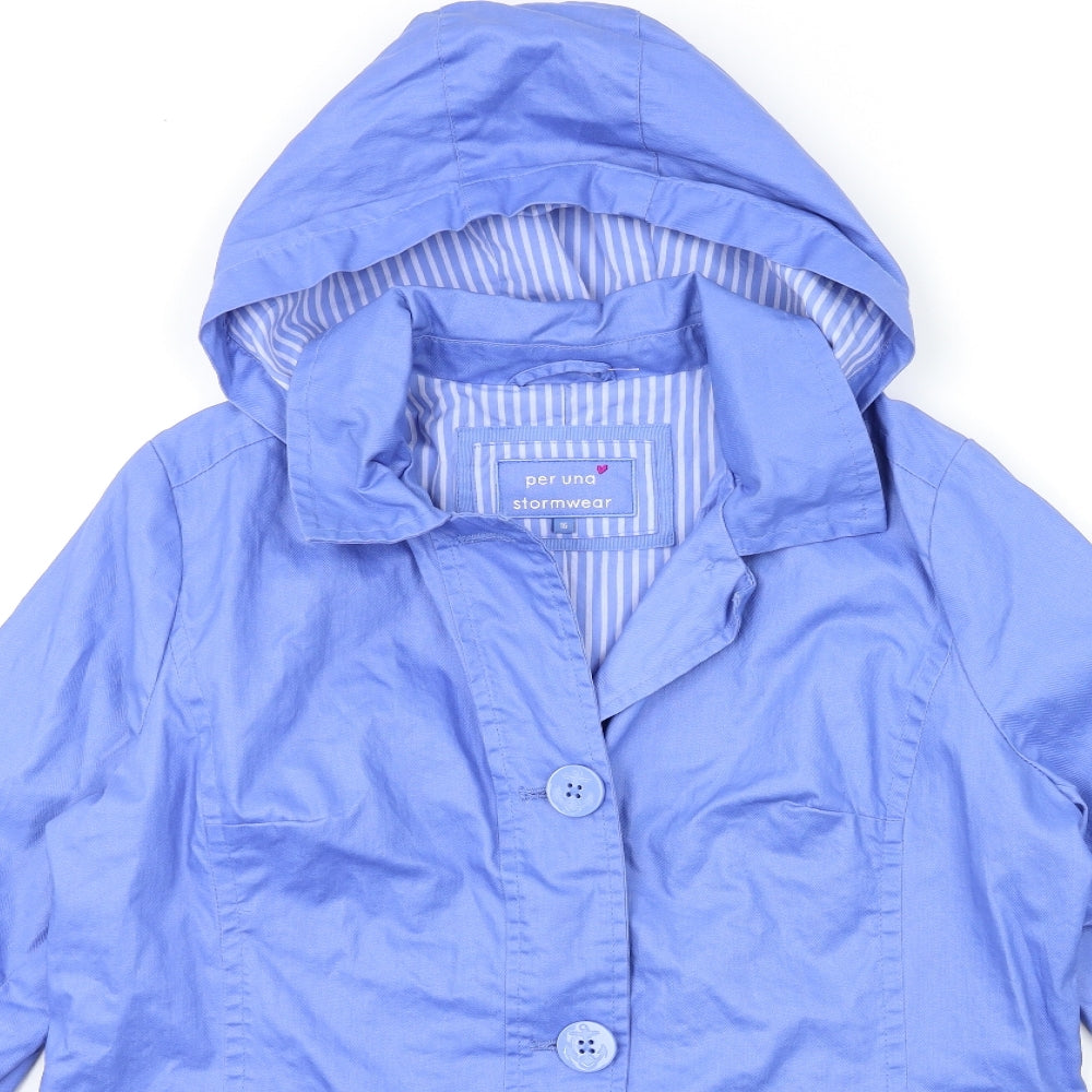 Per Una Womens Blue   Rain Coat Coat Size 16