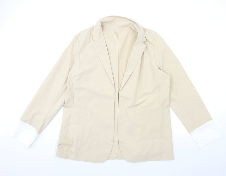 Preworn Womens Beige Jacket Blazer Size 2XL