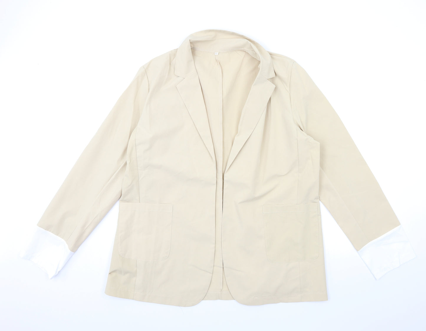 Preworn Womens Beige   Jacket Blazer Size 2XL