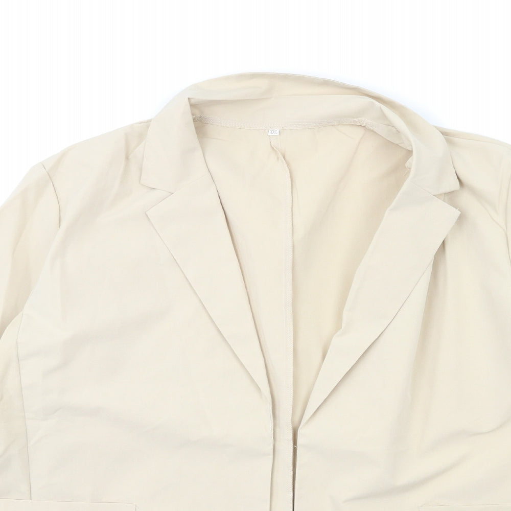 Preworn Womens Beige   Jacket Blazer Size 2XL