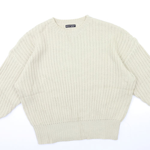 SheIn Womens Beige  Knit Pullover Jumper Size L