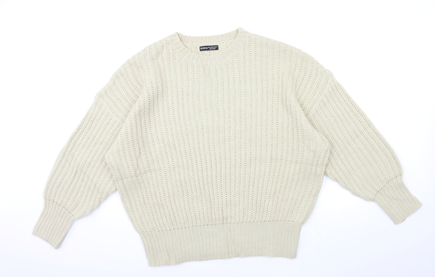 SheIn Womens Beige  Knit Pullover Jumper Size L