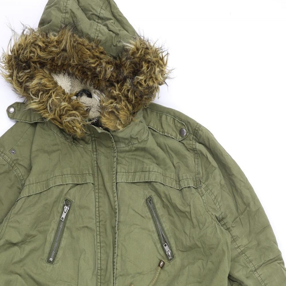 Select Womens Green   Parka Coat Size 16