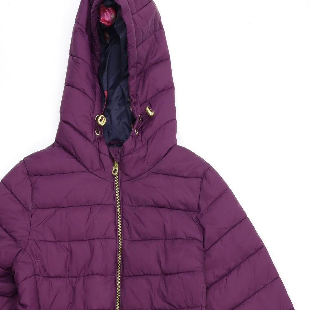 Joules Womens Purple   Puffer Jacket Coat Size 10