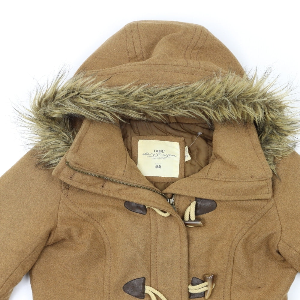 H&M Womens Brown   Parka Coat Size 12