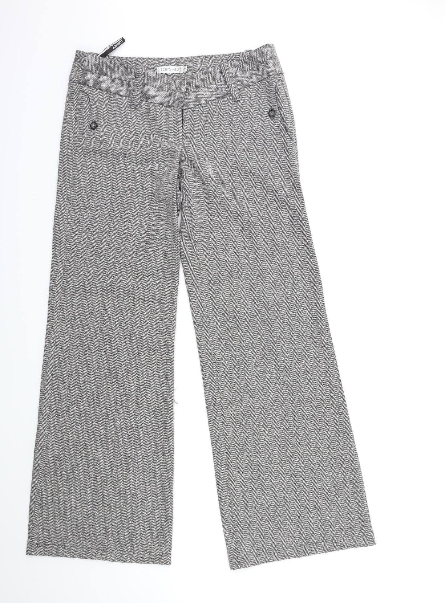 Topshop Womens Grey   Trousers  Size 12 L30 in