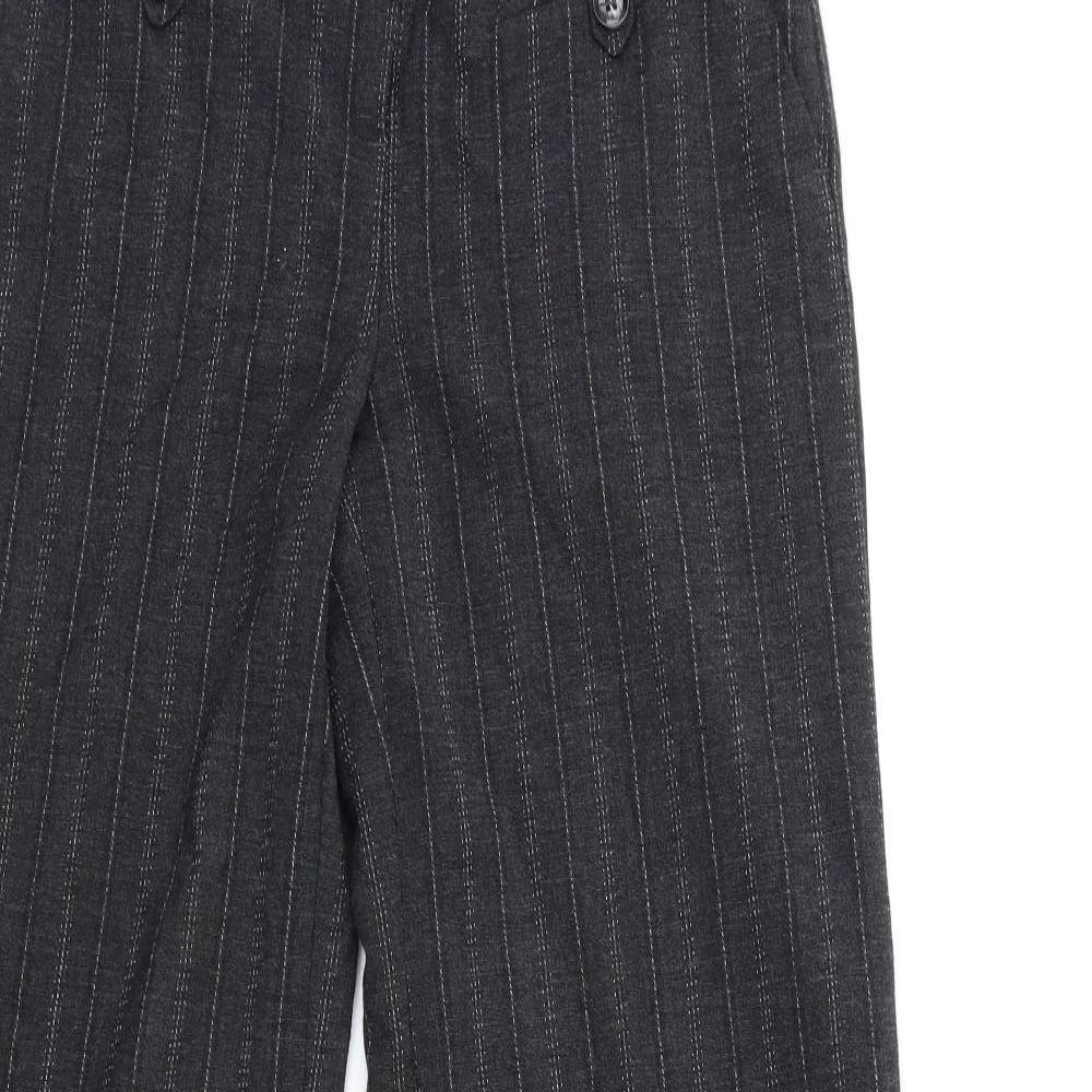 NEXT Womens Black Striped  Trousers  Size 8 L32 in