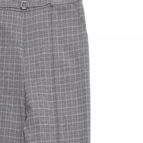 Marks and Spencer Womens Grey Check  Trousers  Size 16 L27 in