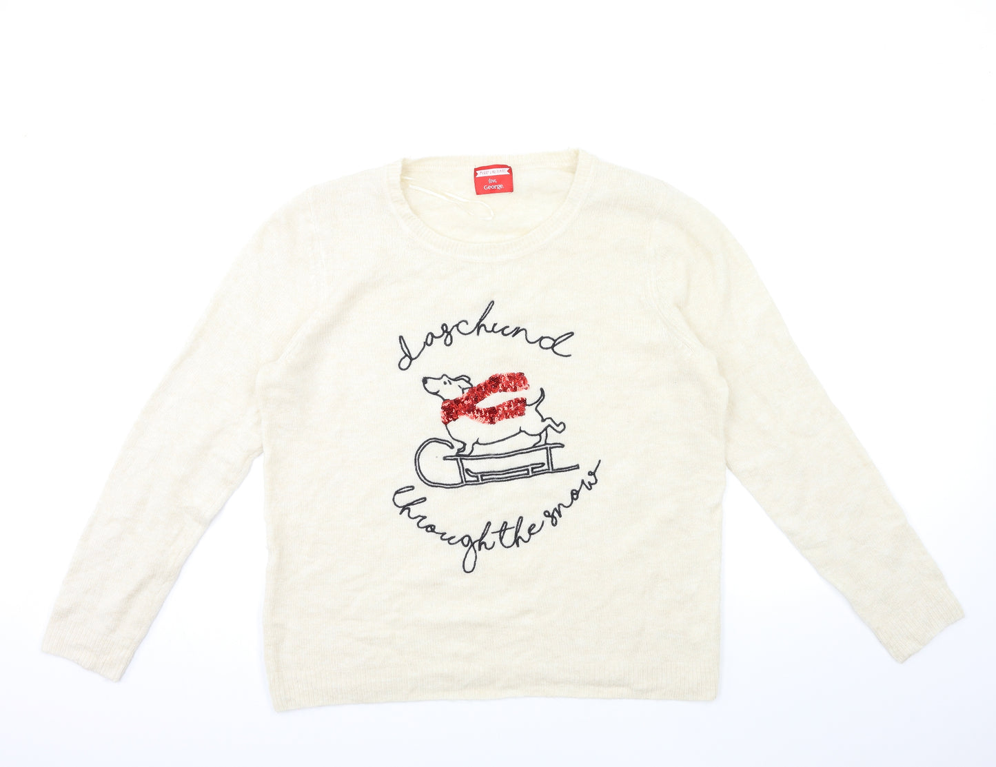 George Womens Beige  Knit Pullover Jumper Size 20  - CHRISTMAS