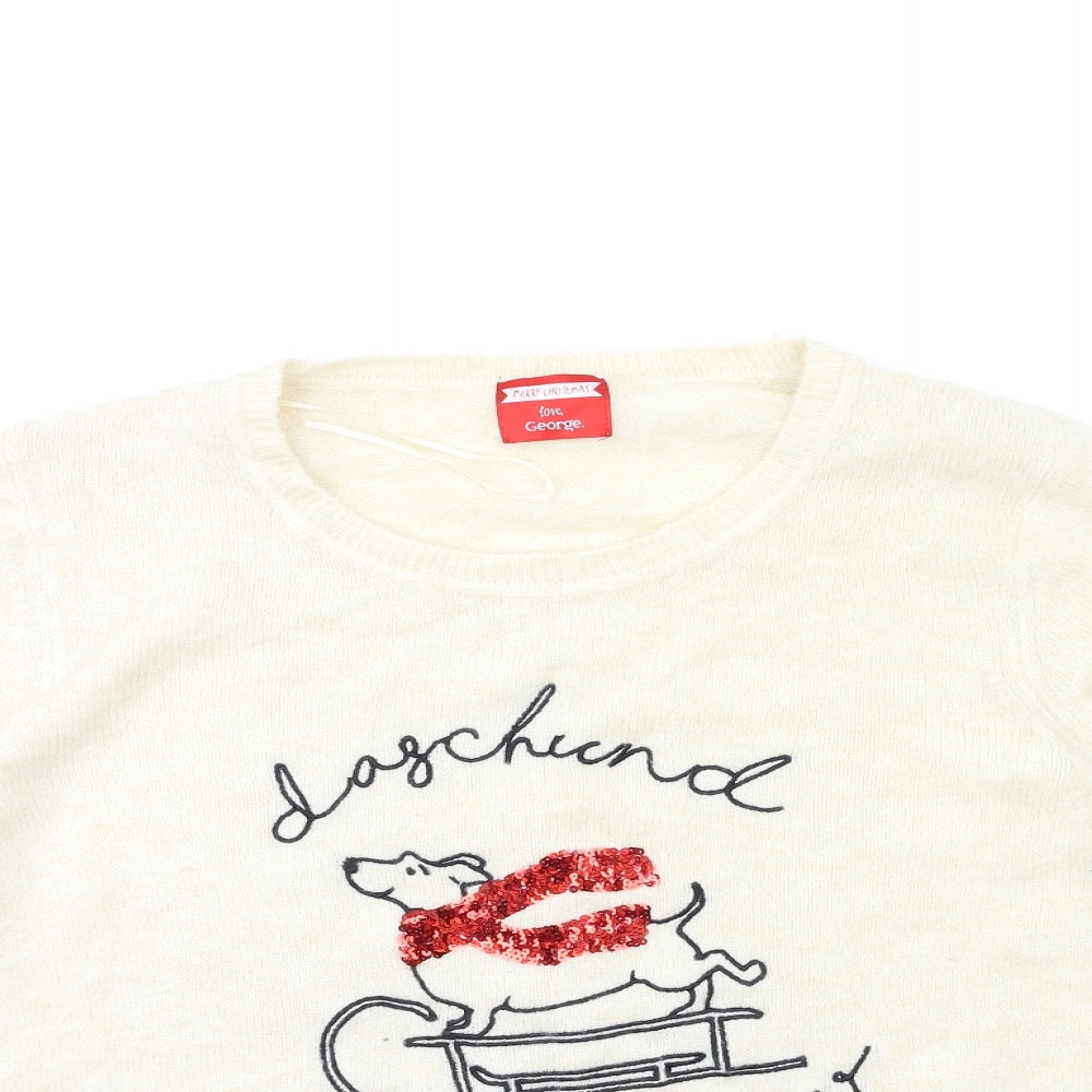 George Womens Beige  Knit Pullover Jumper Size 20  - CHRISTMAS