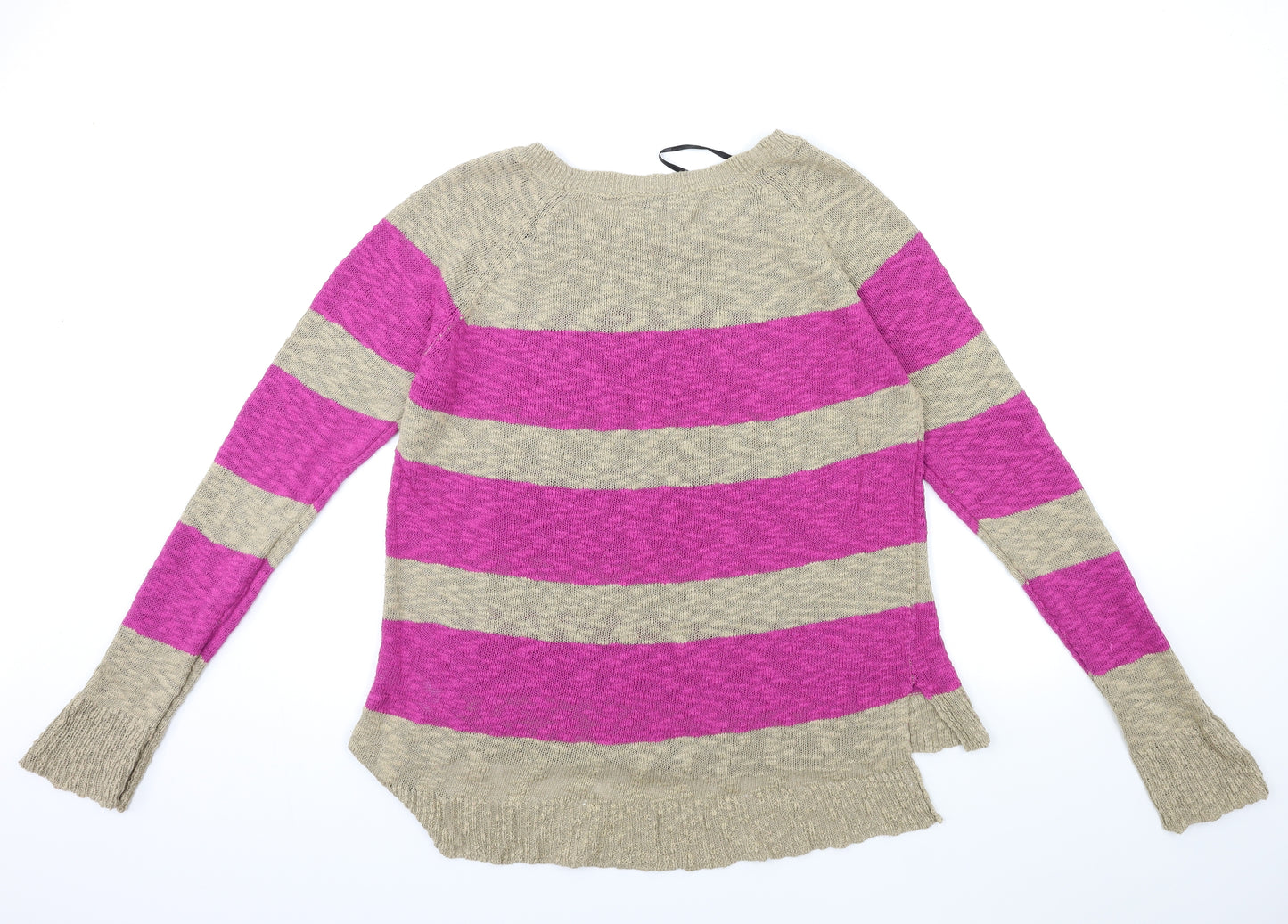 Dorothy Perkins Womens Beige Striped Knit Pullover Jumper Size 18