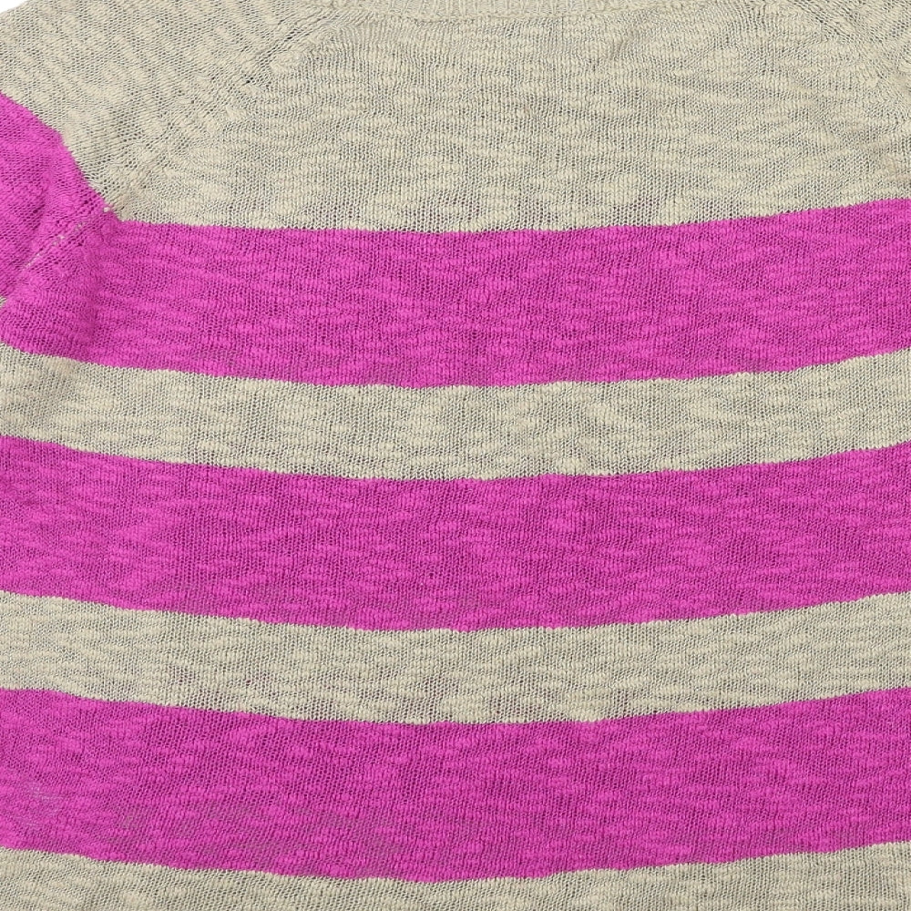 Dorothy Perkins Womens Beige Striped Knit Pullover Jumper Size 18