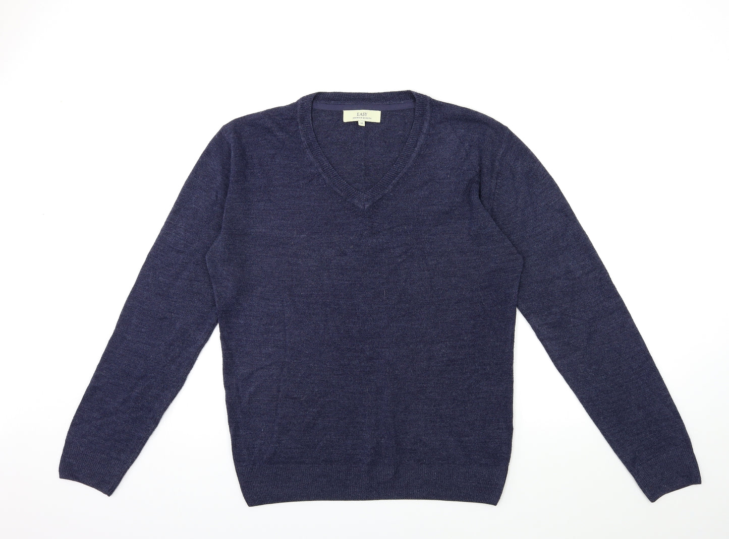 Easy Mens Blue  Knit Pullover Jumper Size M