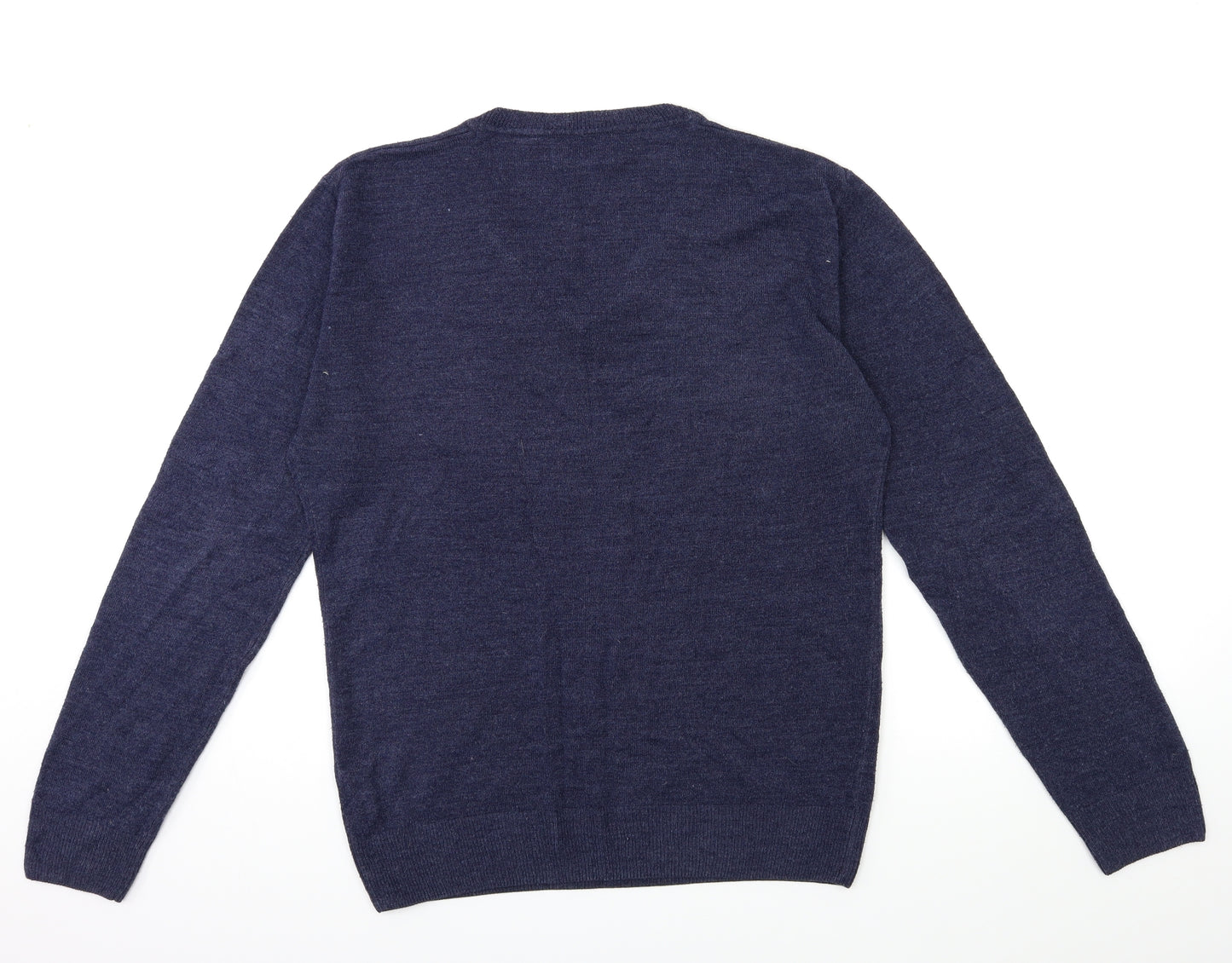 Easy Mens Blue  Knit Pullover Jumper Size M