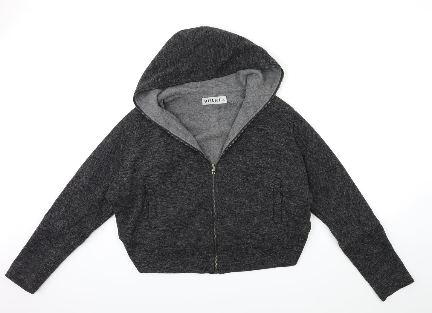 reilici Womens Grey   Full Zip Hoodie Size XL