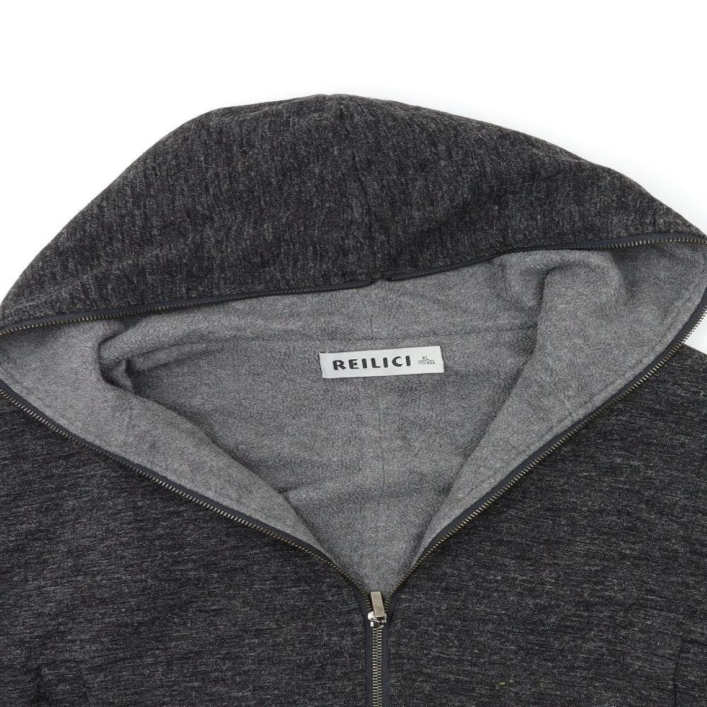 reilici Womens Grey   Full Zip Hoodie Size XL