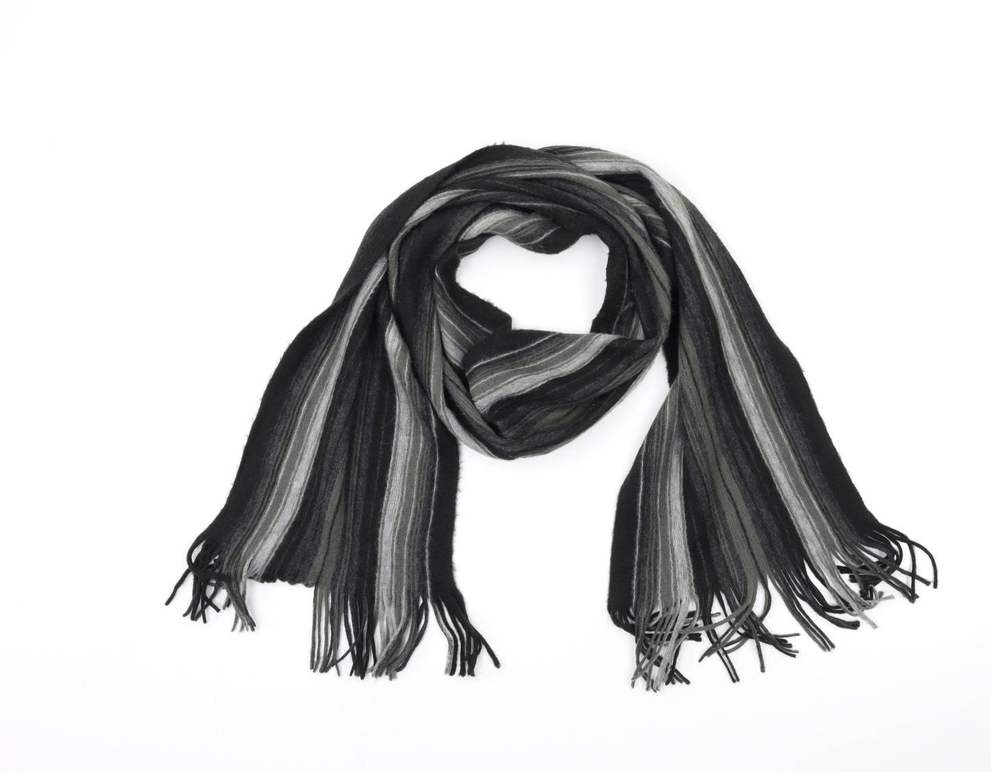 Preworn Mens Grey Striped  Scarf