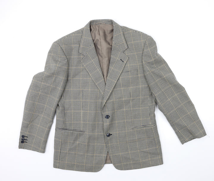 Preworn Mens Beige Check  Jacket Suit Jacket Size 40